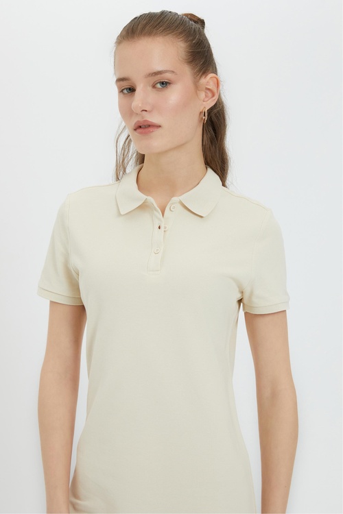 POLO YAKA MİNİ ÖRME ELBİSE