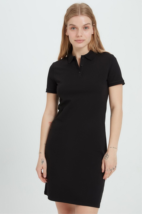  POLO YAKA MİNİ ÖRME ELBİSE