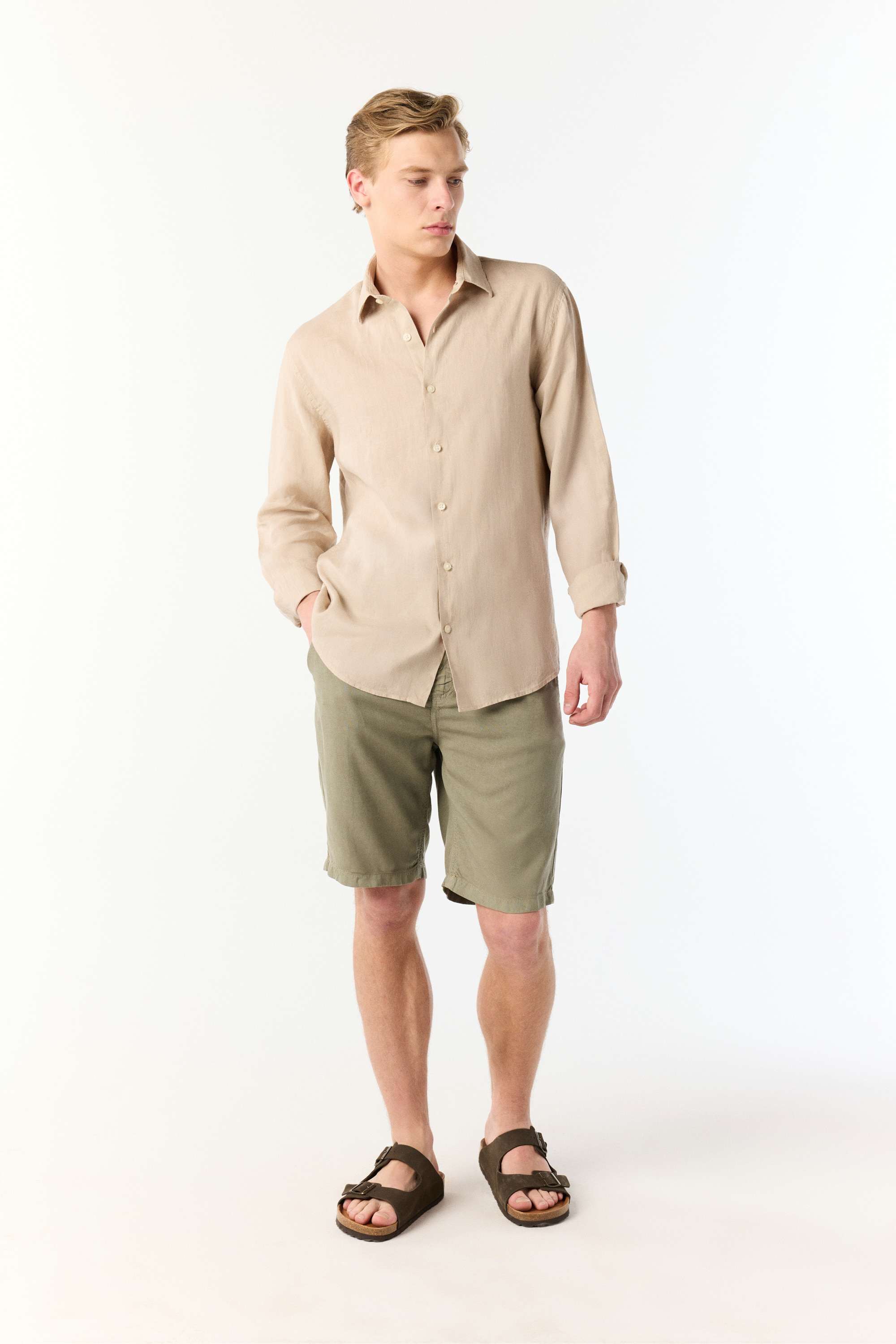 REGULAR FIT KETEN GÖMLEK