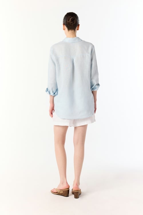  REGULAR FIT UZUN KOLLU KETEN GÖMLEK