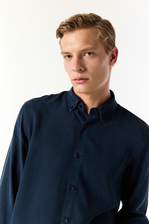  REGULAR FIT UZUN KOLLU TENSEL GÖMLEK