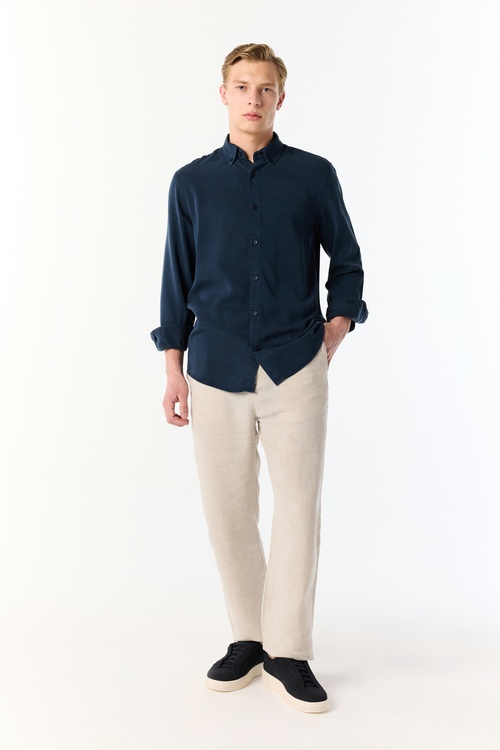  REGULAR FIT UZUN KOLLU TENSEL GÖMLEK