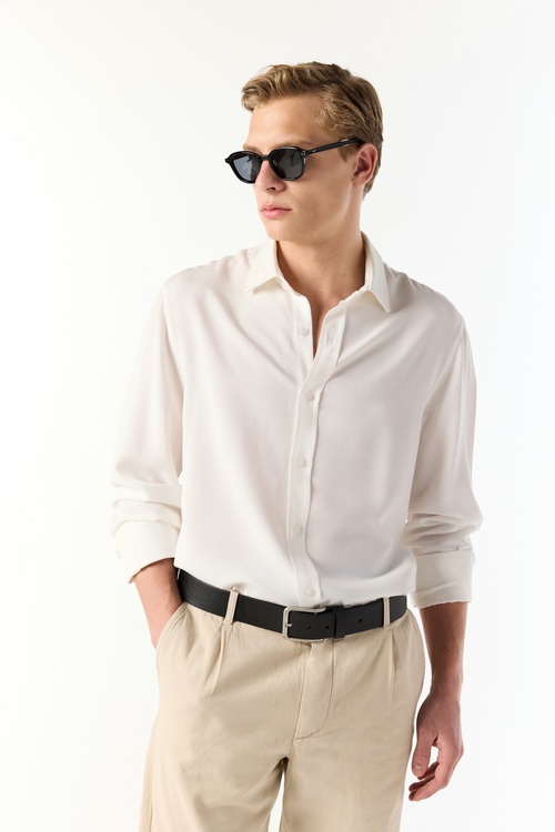  REGULAR FIT UZUN KOLLU MODAL GÖMLEK