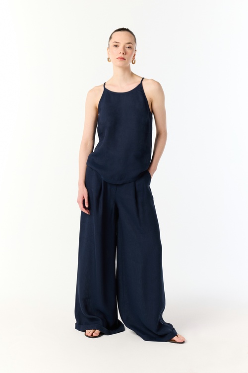  KOLSUZ ASKILI KETEN KARIŞIMLI BLUZ