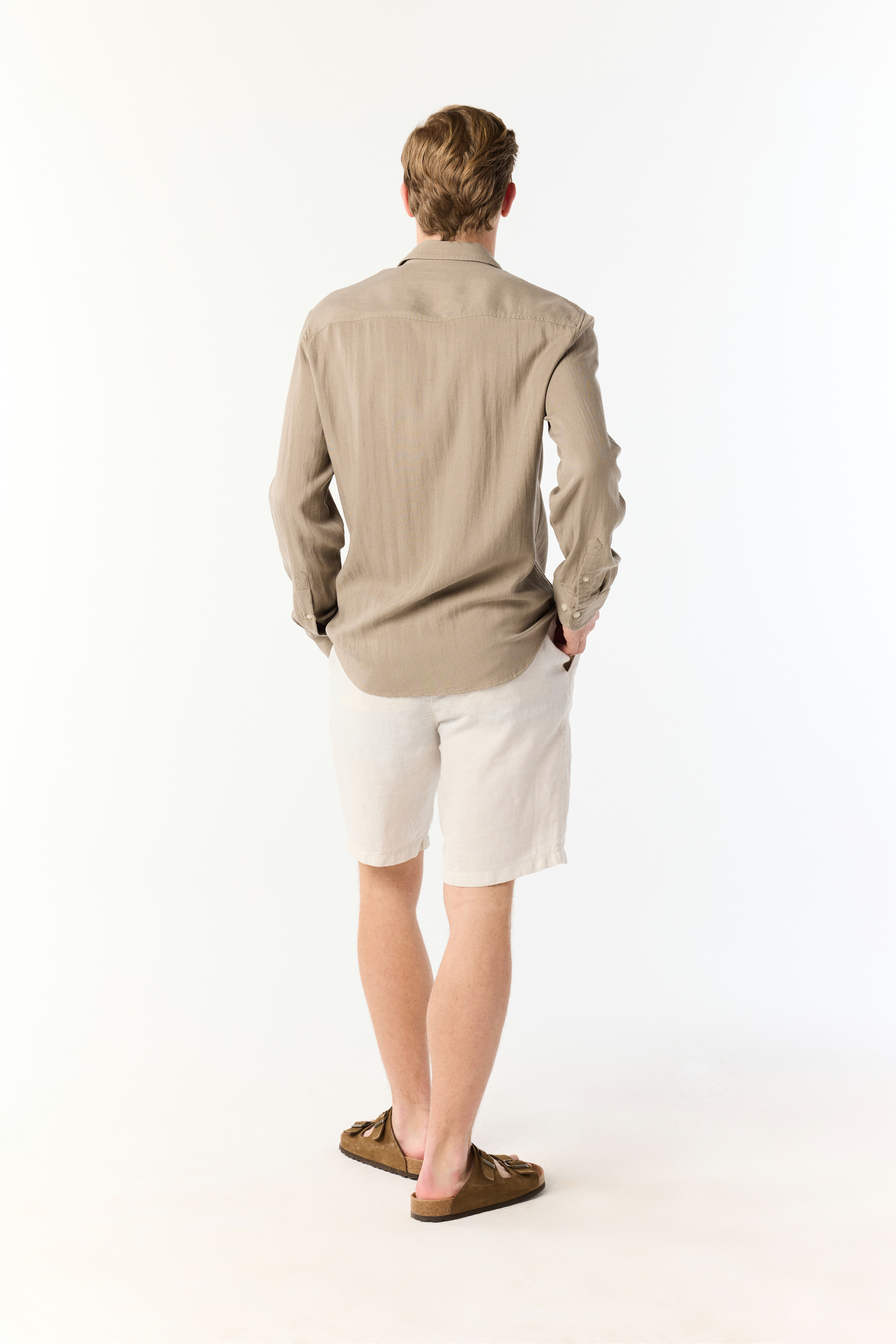 LİYOSEL KARIŞIMLI REGULAR FIT UZUN KOLLU GÖMLEK