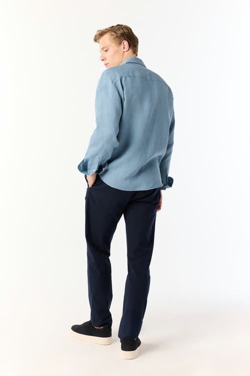  REGULAR FIT UZUN KOLLU KETEN GÖMLEK