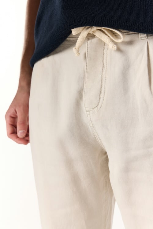  BELİ BAĞLAMALI LOOSE FIT KETEN KARIŞIMLI PANTOLON