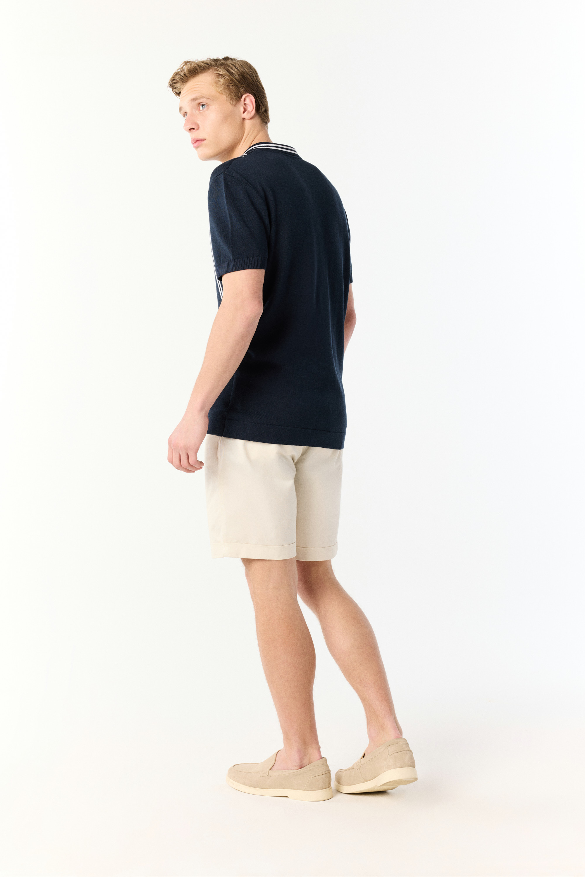 ÇİZGİLİ REGULAR FIT KISA KOLLU TRİKO GÖMLEK