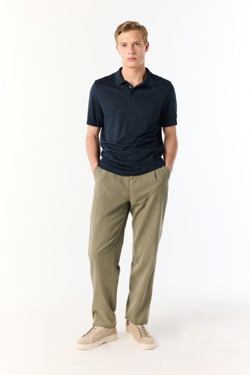  MODAL KARIŞIMLI POLO YAKA KISA KOLLU TRİKO KAZAK