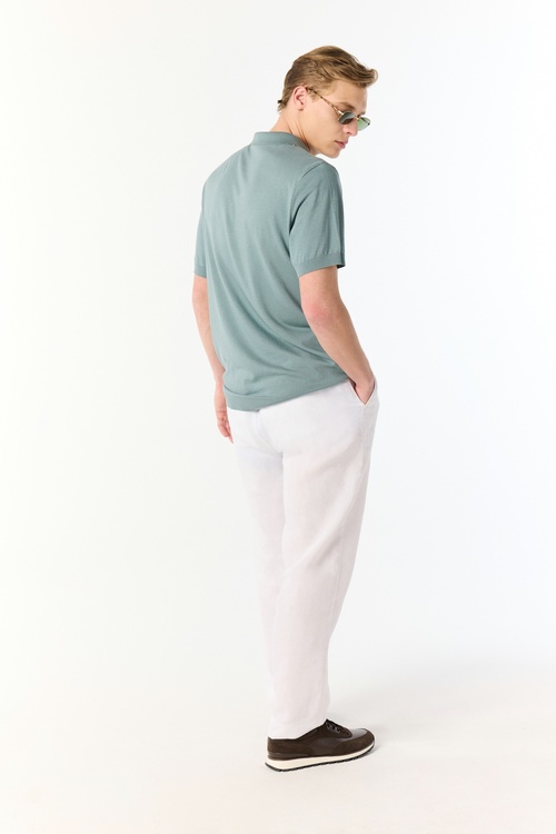  MODAL KARIŞIMLI POLO YAKA KISA KOLLU TRİKO KAZAK