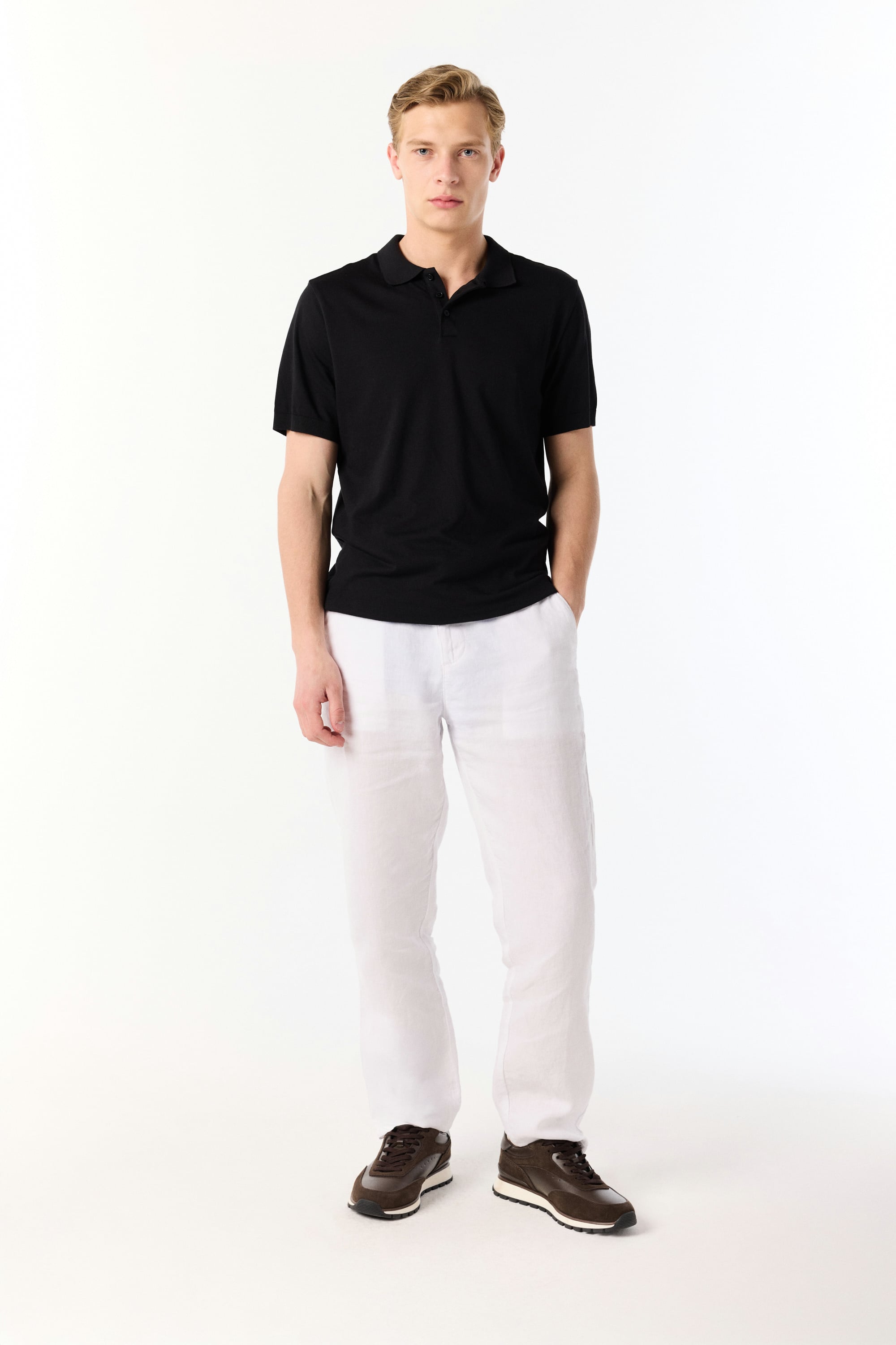 MODAL KARIŞIMLI POLO YAKA KISA KOLLU TRİKO KAZAK