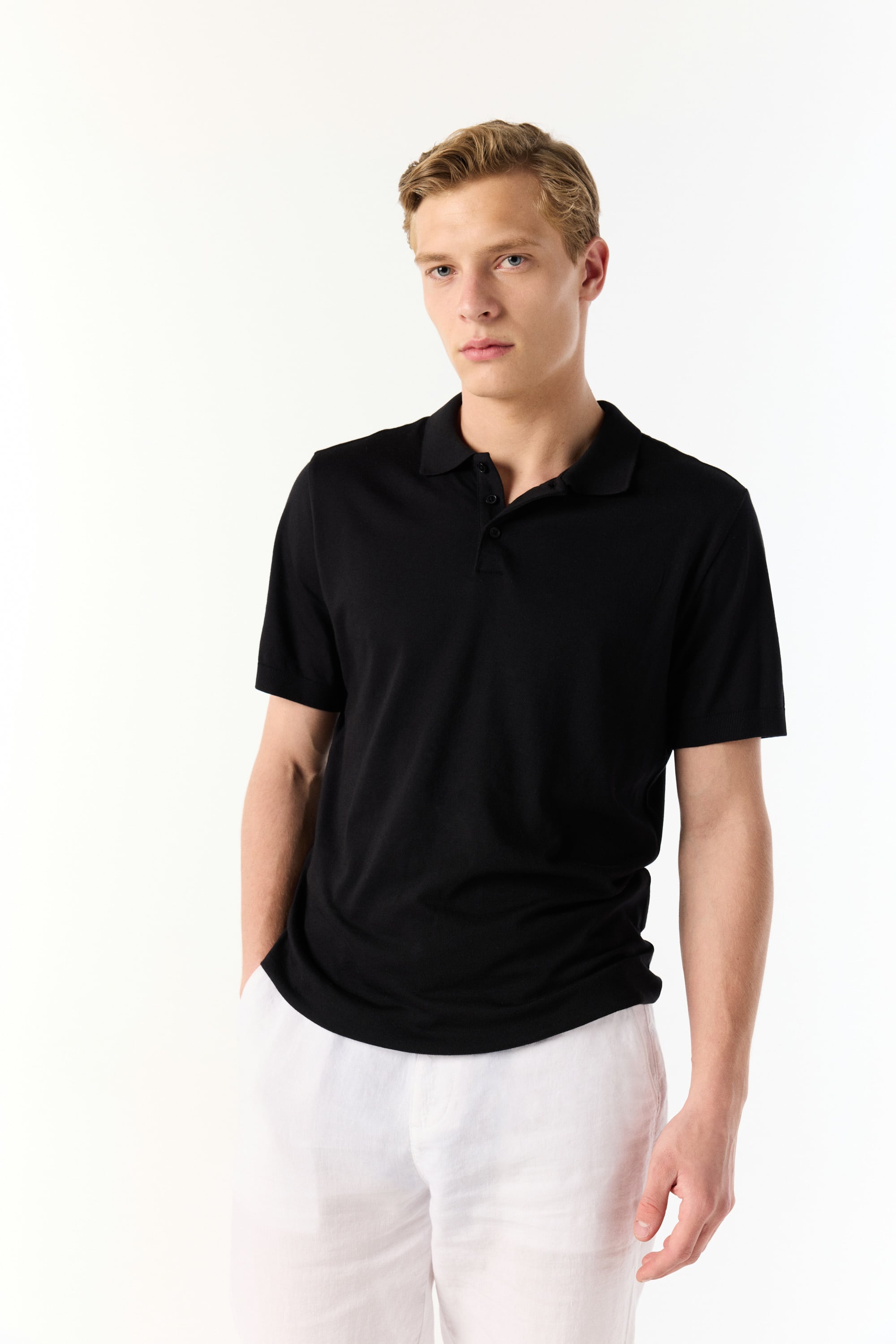 MODAL KARIŞIMLI POLO YAKA KISA KOLLU TRİKO KAZAK