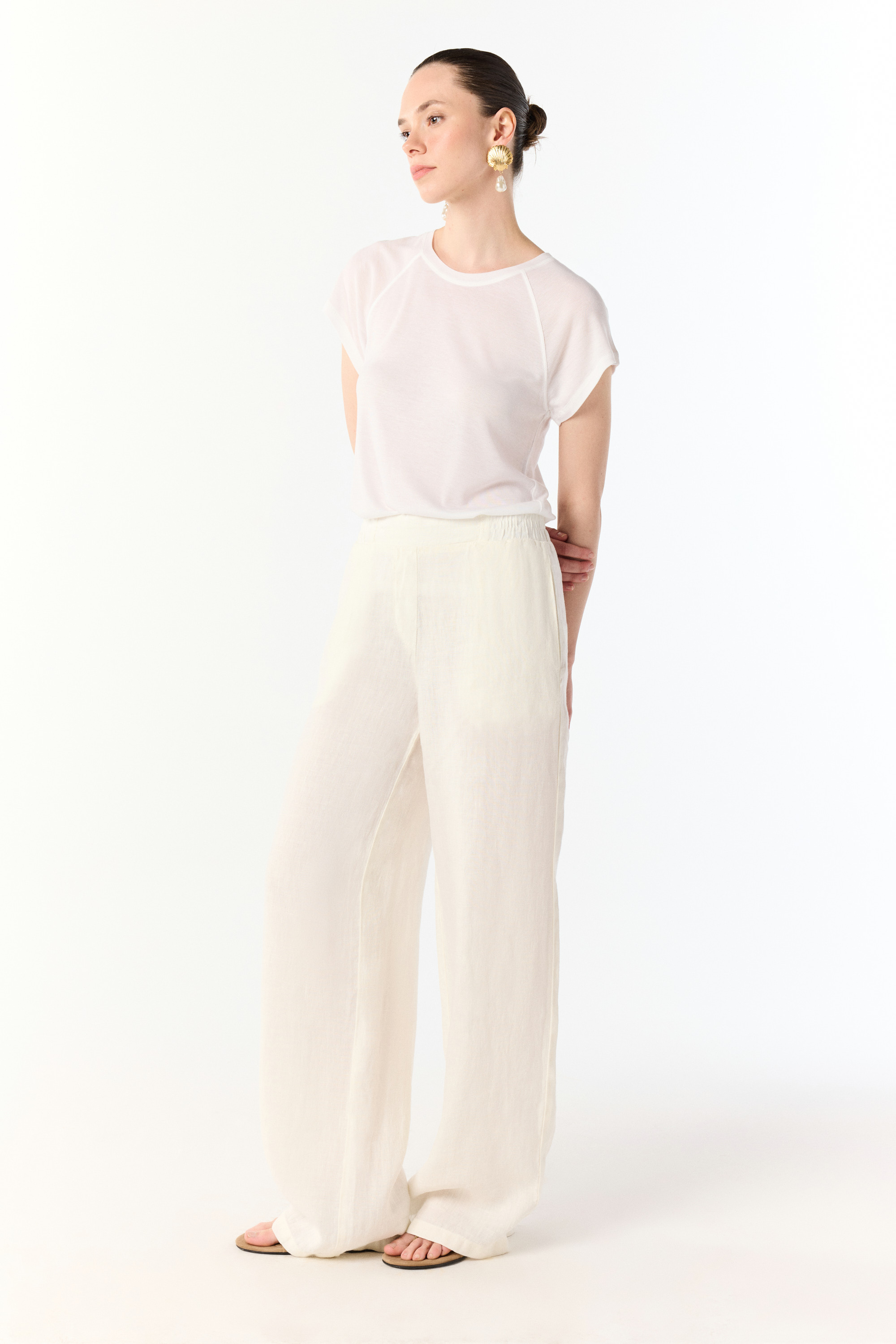 BİSİKLET YAKA LİYOSEL T-SHIRT