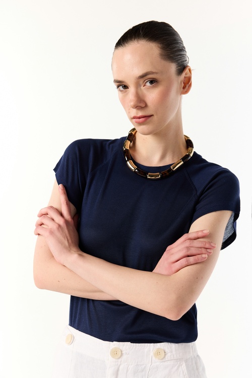  BİSİKLET YAKA LİYOSEL T-SHIRT