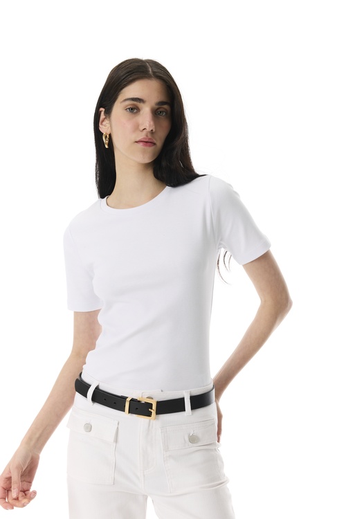  FITTED BİSİKLET YAKA KISA KOLLU T-SHIRT