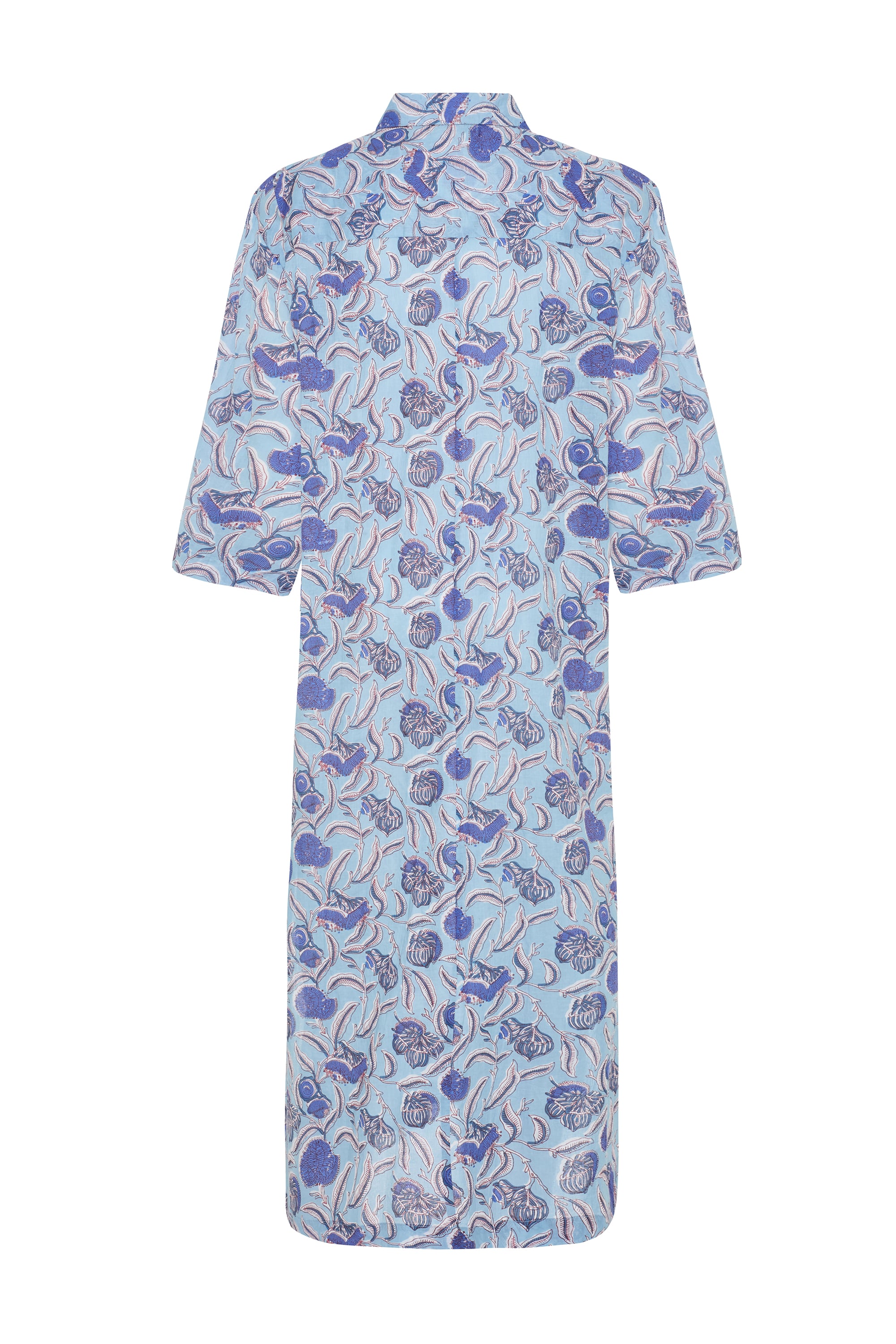 ETNİK BASKILI MİDİ GÖMLEK ELBİSE