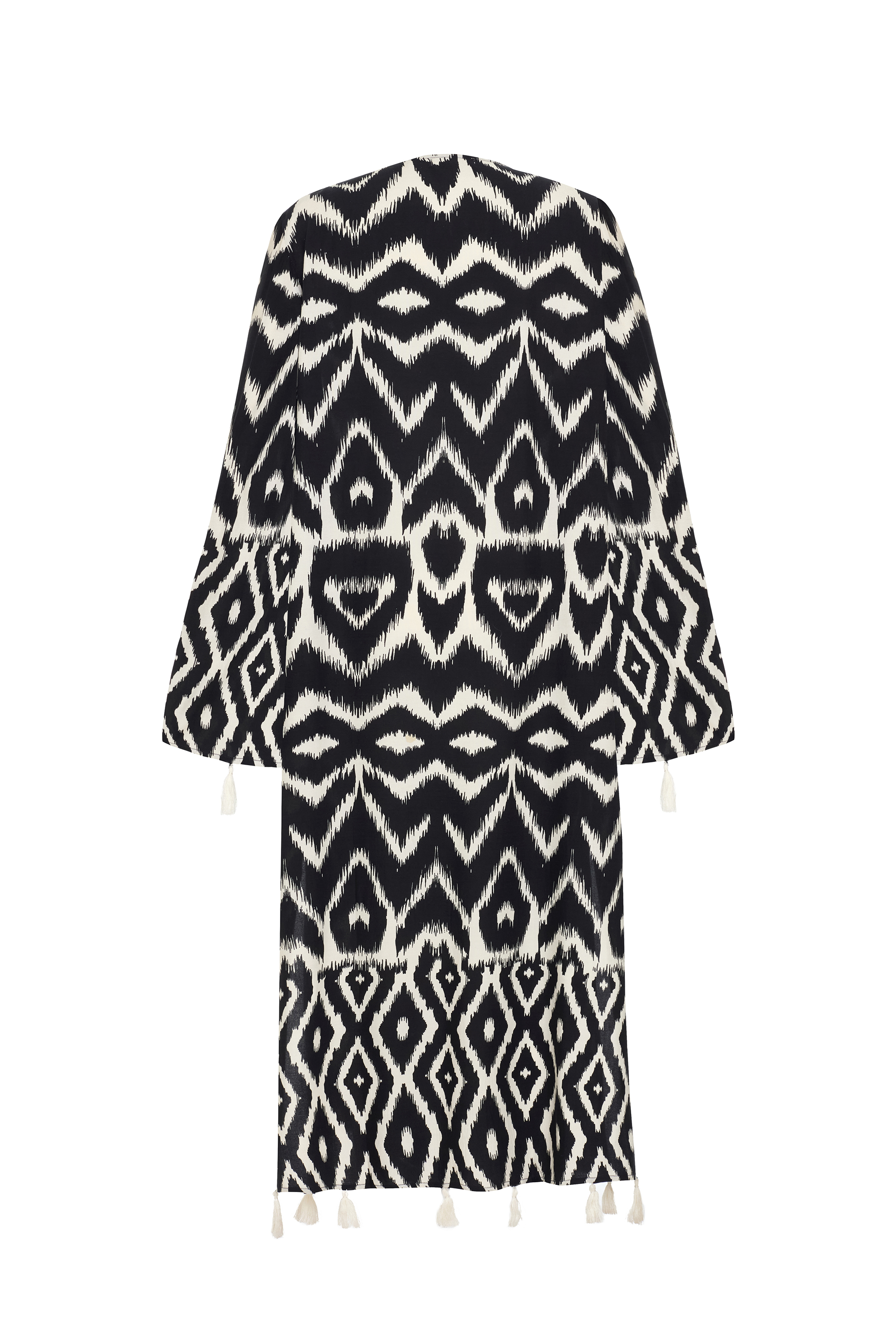 ETNİK BASKILI UZUN KİMONO