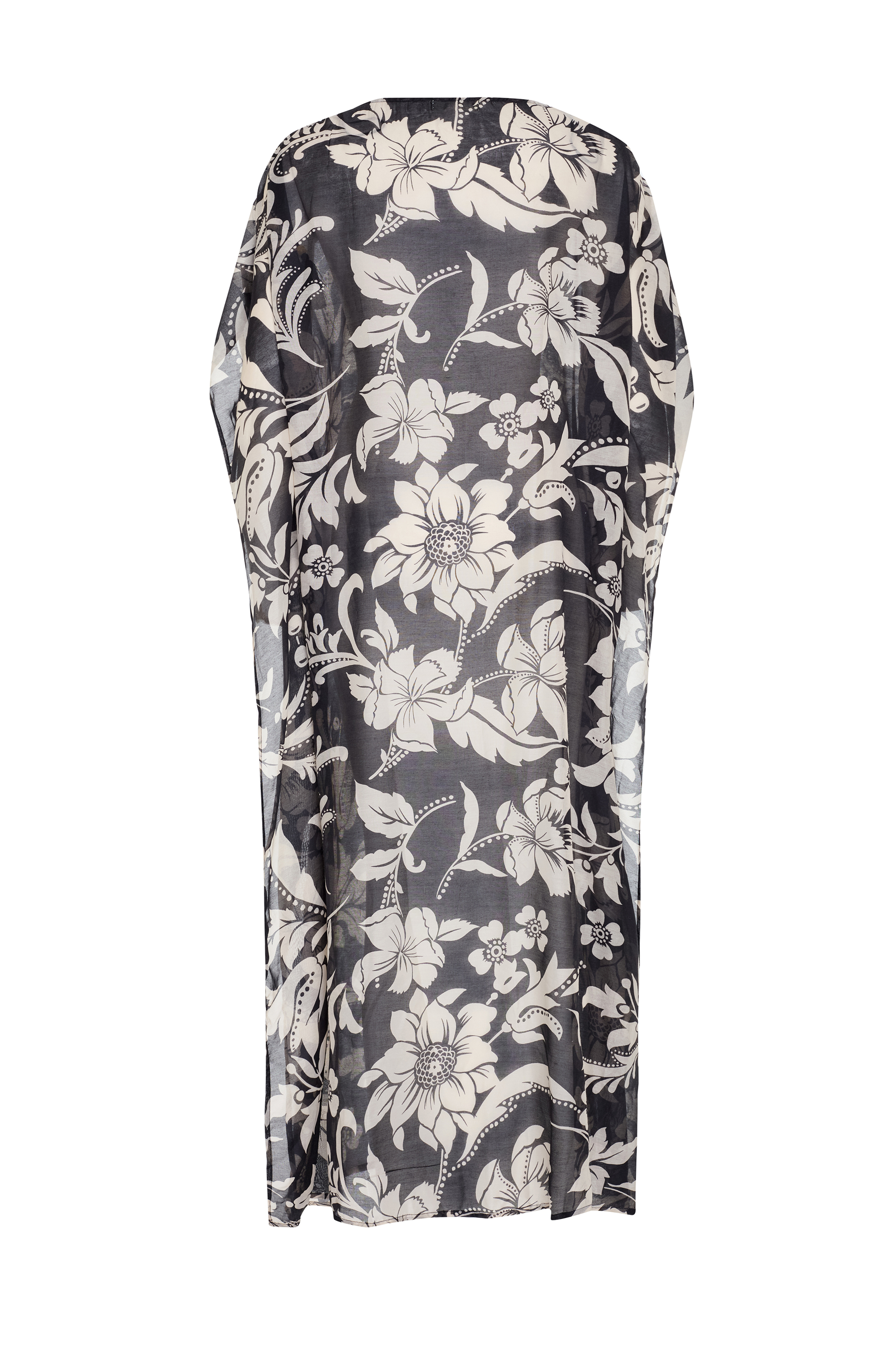 BASKILI KOL DETAYLI OVERSIZE UZUN ELBİSE