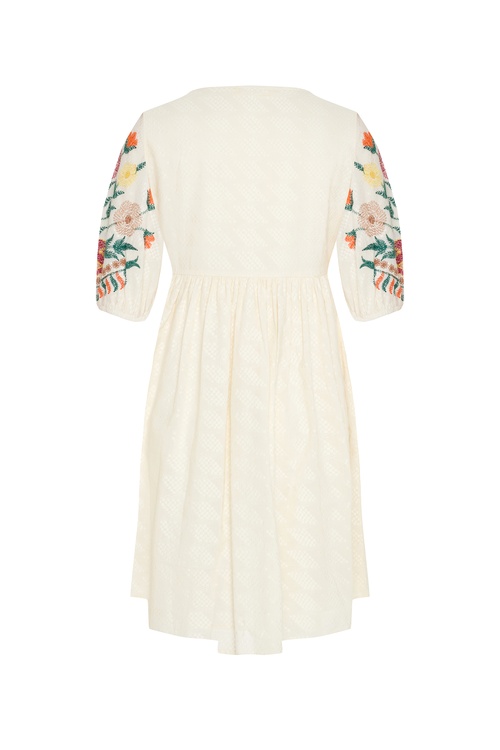  ETNİK NAKIŞLI A FORM MİNİ ELBİSE