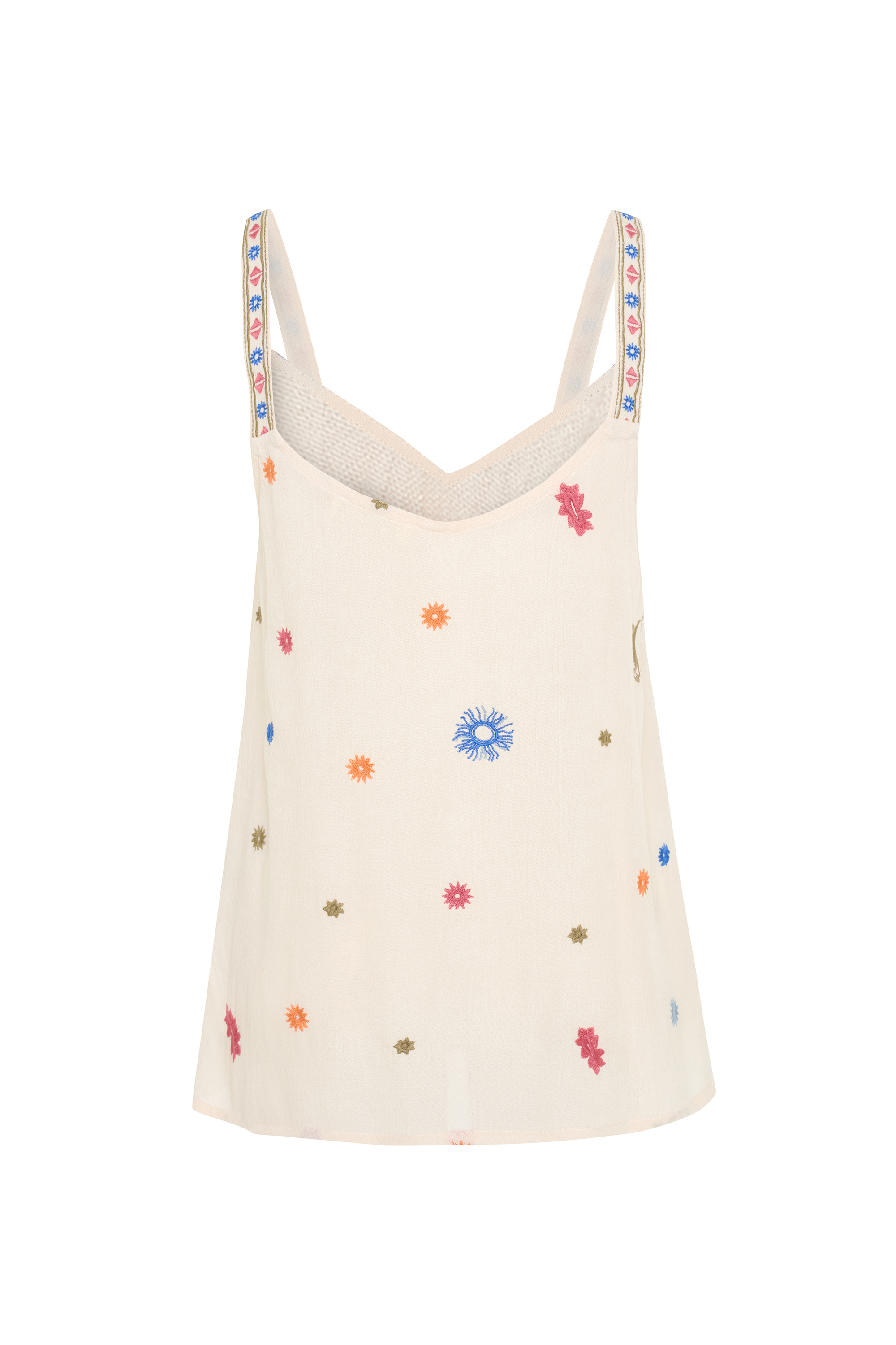 NAKIŞLI V YAKA KOLSUZ BLUZ