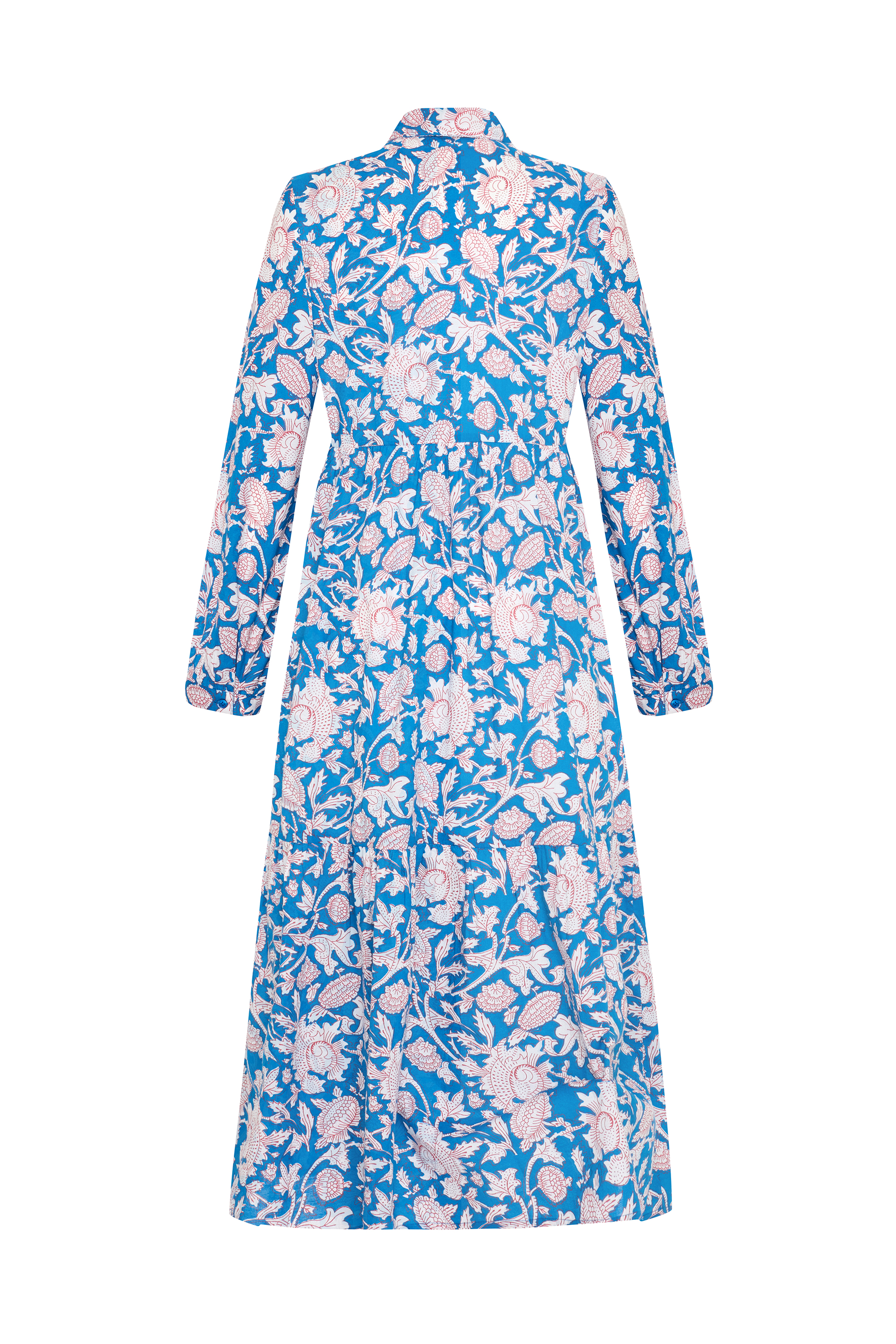 ÇİÇEK BASKILI A FORM UZUN GÖMLEK ELBİSE