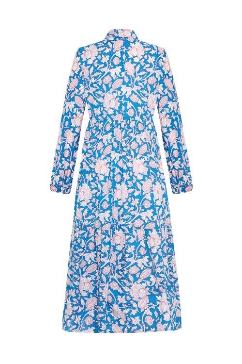  ÇİÇEK BASKILI A FORM UZUN GÖMLEK ELBİSE