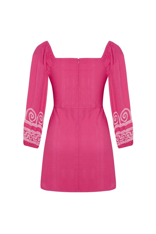  NAKIŞLI BÜZGÜLÜ MİNİ ELBİSE