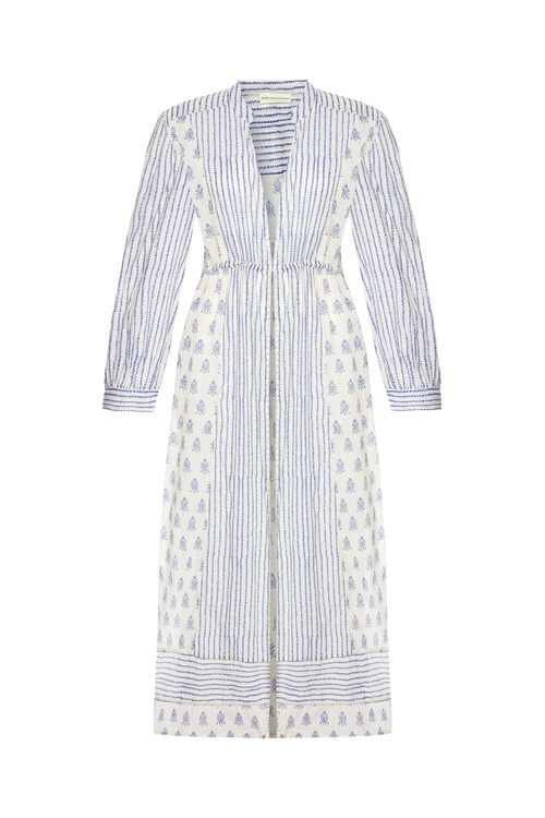  MARİN BASKILI UZUN KİMONO