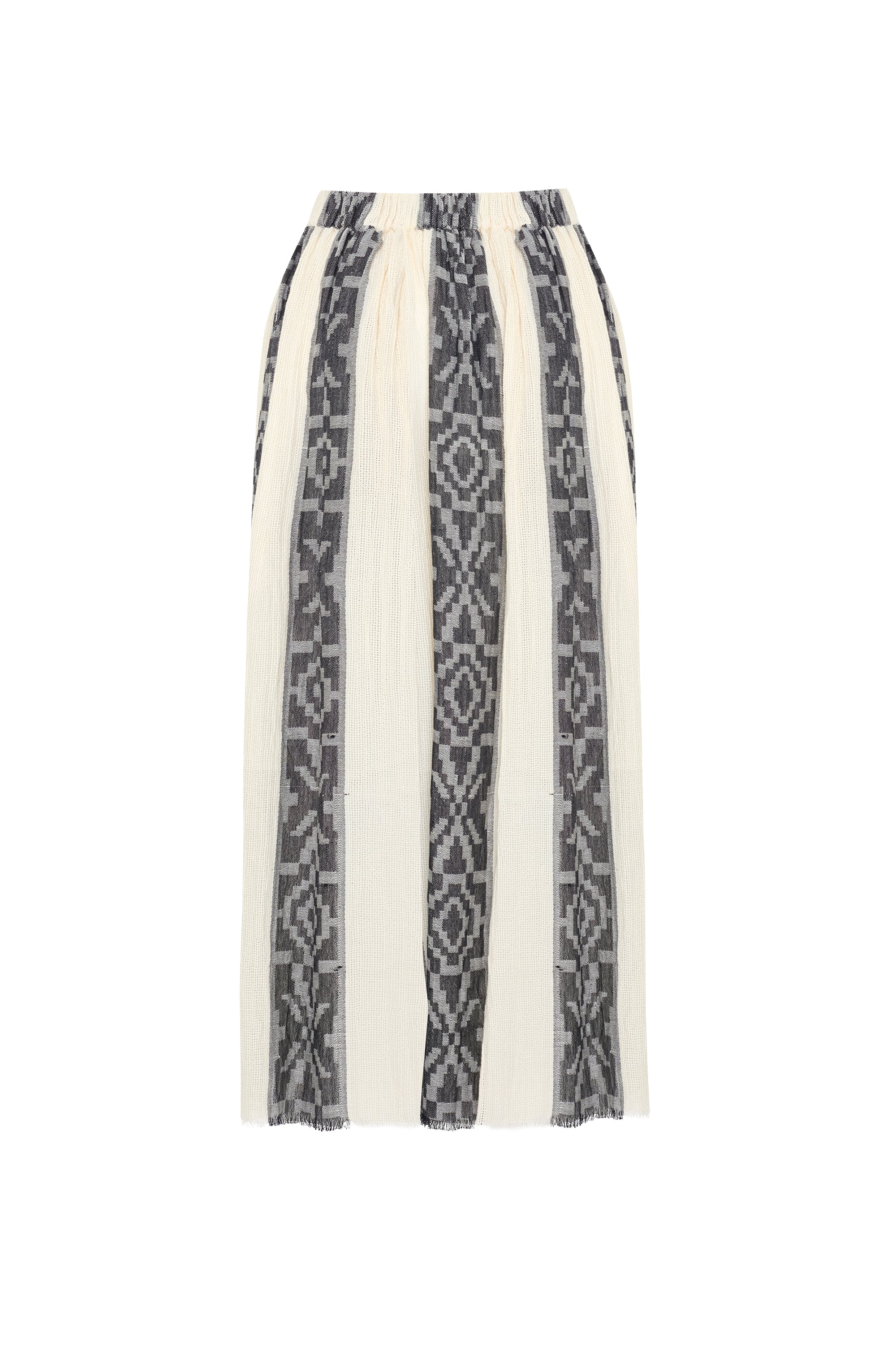 ÇİZGİLİ A FORM MİDİ ETEK