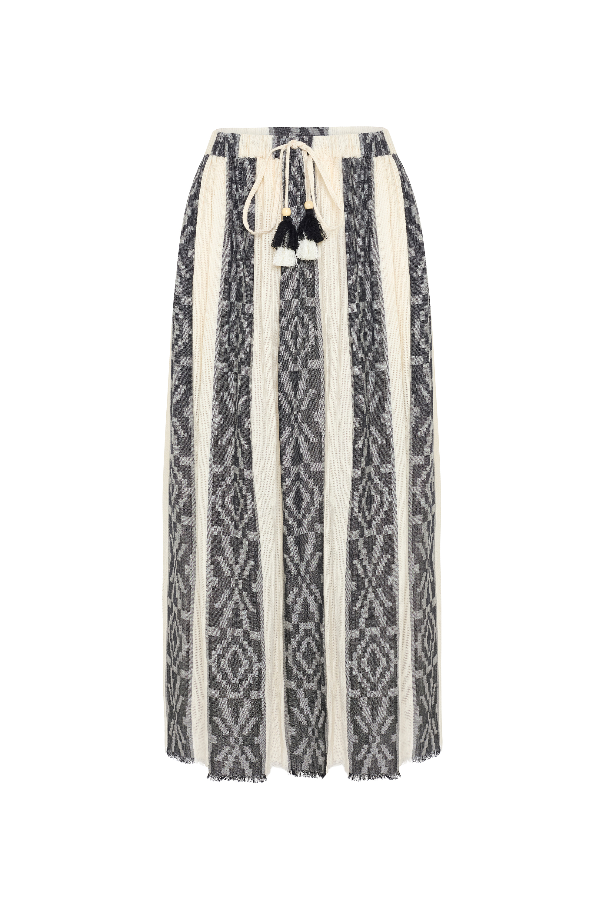 ÇİZGİLİ A FORM MİDİ ETEK