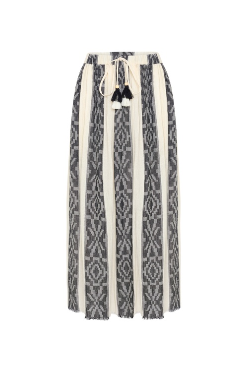  ÇİZGİLİ A FORM MİDİ ETEK