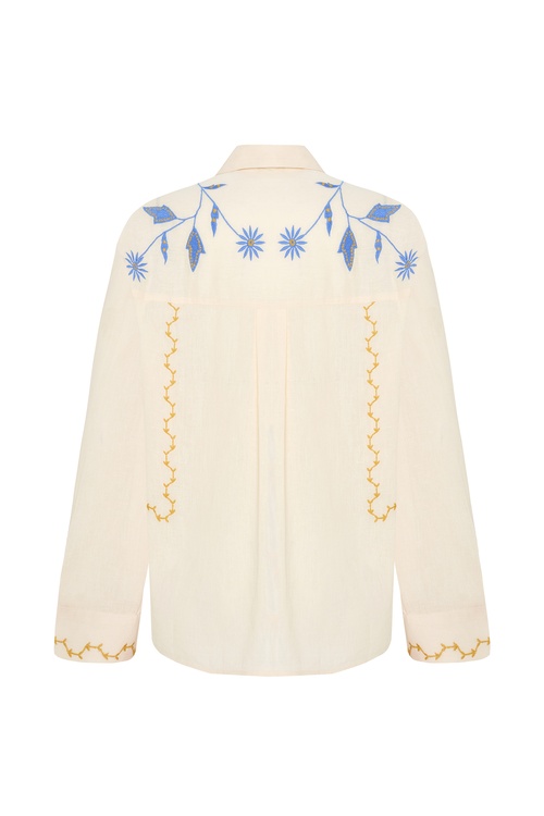  ETNİK NAKIŞLI OVERSIZE GÖMLEK