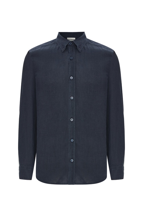  SLIM FIT UZUN KOLLU KETEN GÖMLEK