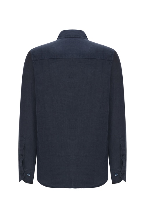  SLIM FIT UZUN KOLLU KETEN GÖMLEK