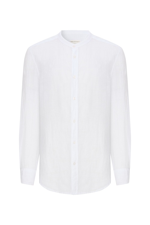  REGULAR FIT HAKİM YAKA UZUN KOLLU KETEN GÖMLEK