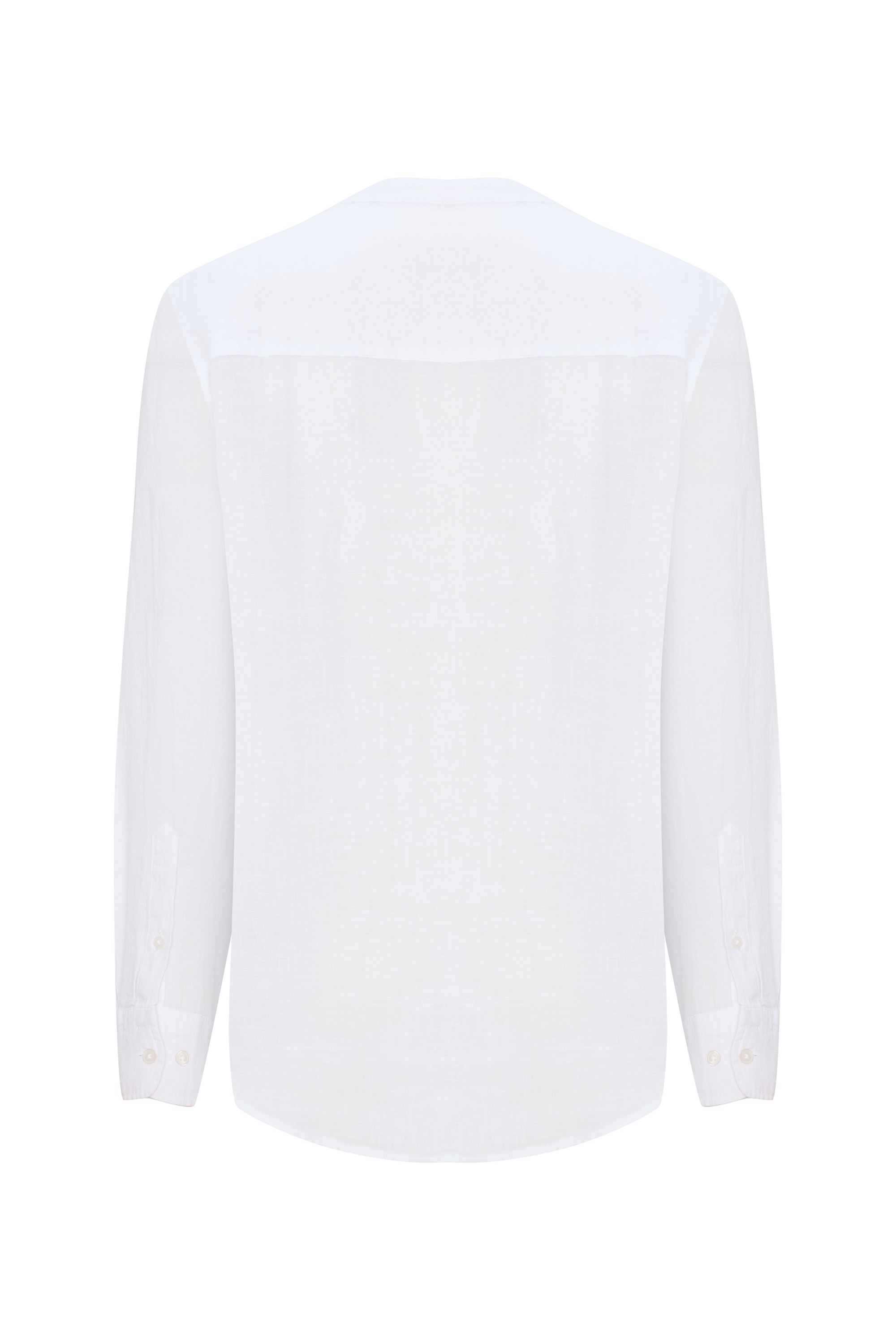 REGULAR FIT HAKİM YAKA UZUN KOLLU KETEN GÖMLEK