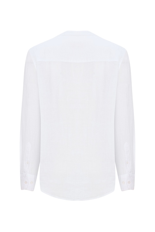  REGULAR FIT HAKİM YAKA UZUN KOLLU KETEN GÖMLEK