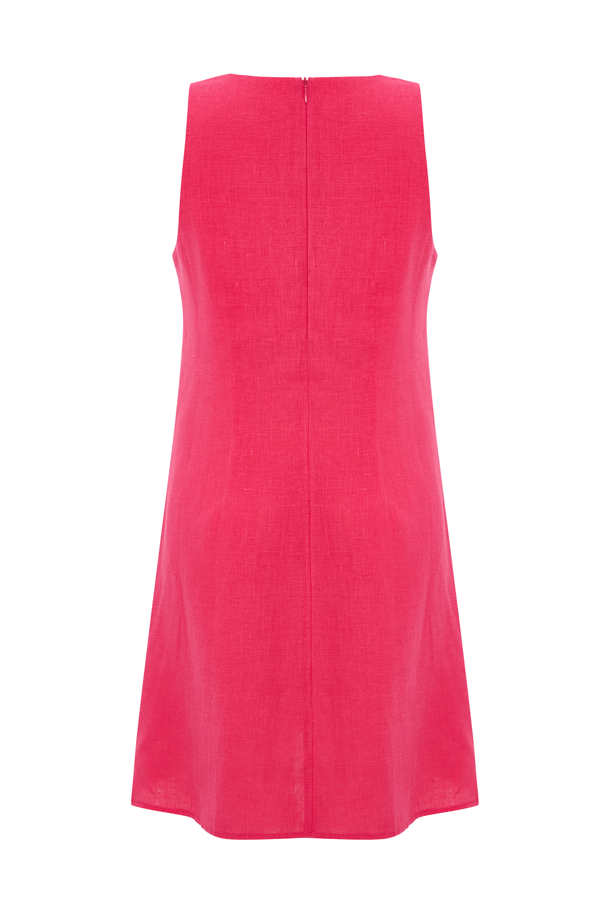 A FORM KOLSUZ KETEN MİNİ ELBİSE