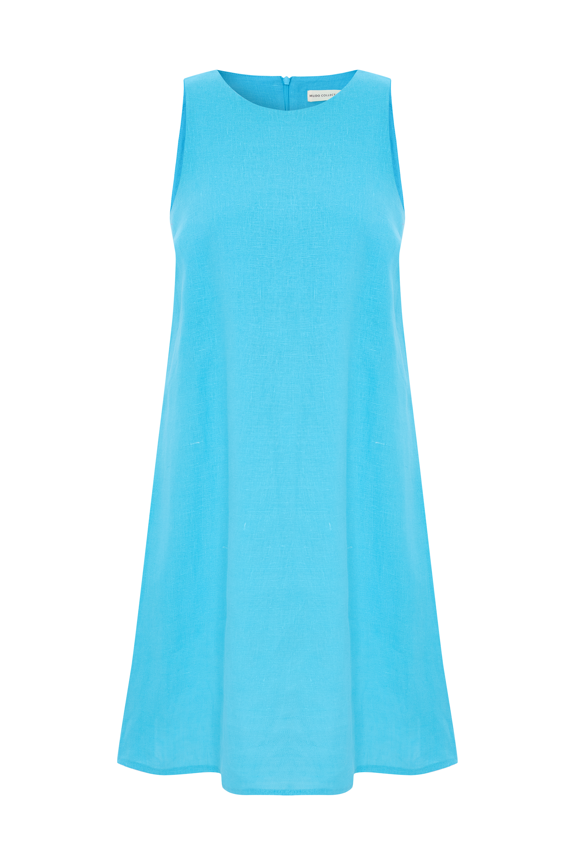 A FORM KOLSUZ KETEN MİNİ ELBİSE