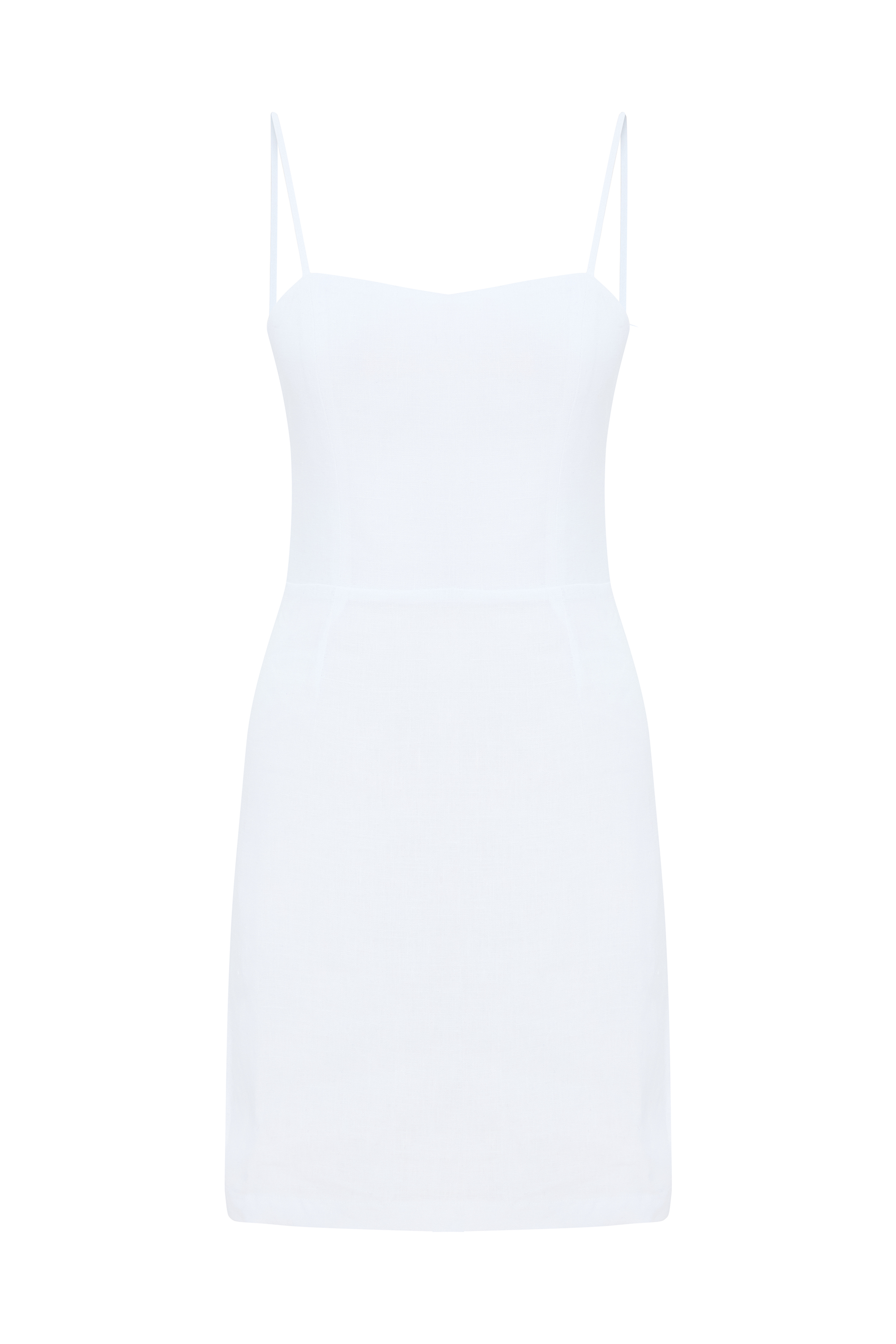 ASKILI MİNİ KETEN ELBİSE