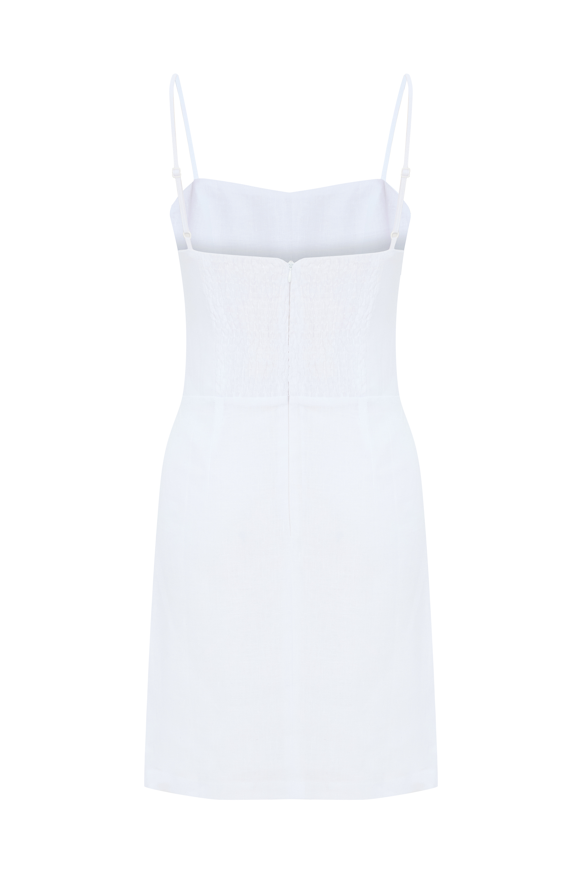 ASKILI MİNİ KETEN ELBİSE