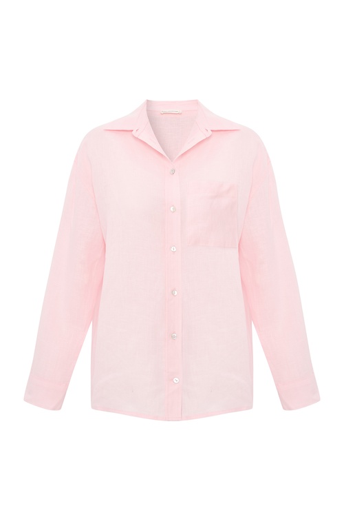  OVERSIZE UZUN KOLLU KETEN GÖMLEK