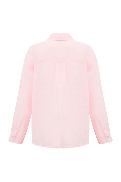  OVERSIZE UZUN KOLLU KETEN GÖMLEK