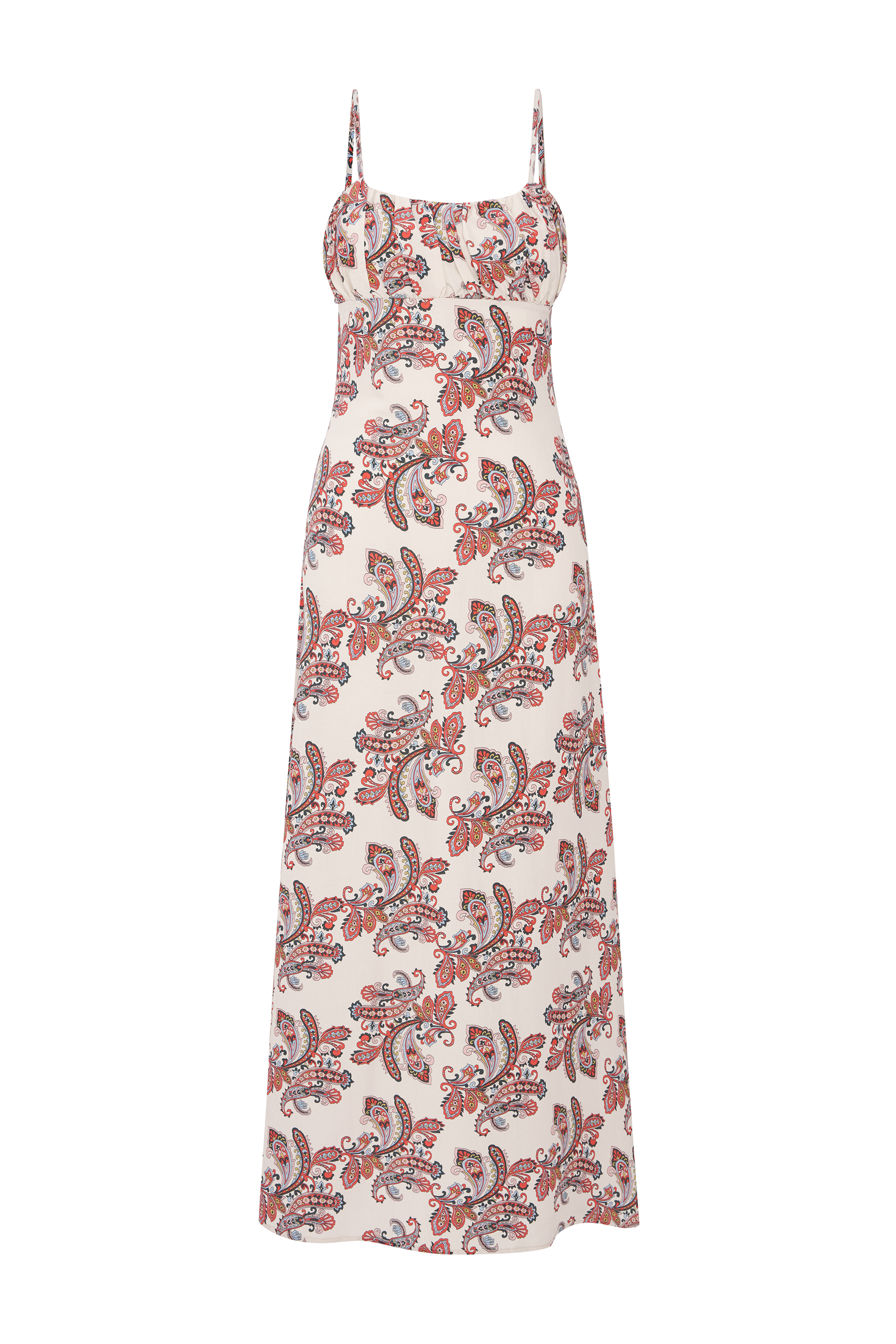 BASKILI A FORM KOLSUZ MİDİ ELBİSE