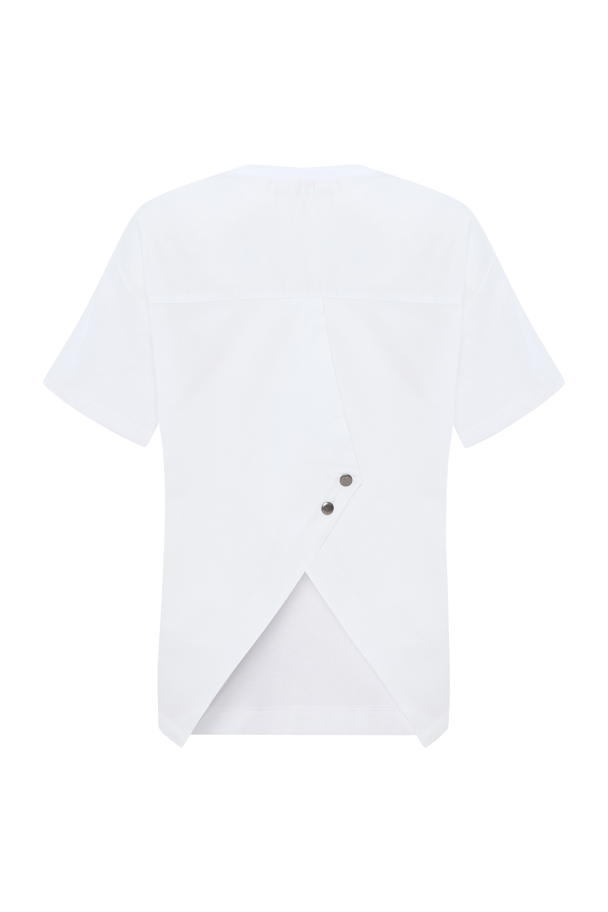 Kadın Beyaz Loose Fit Bisiklet Yaka T-Shirt