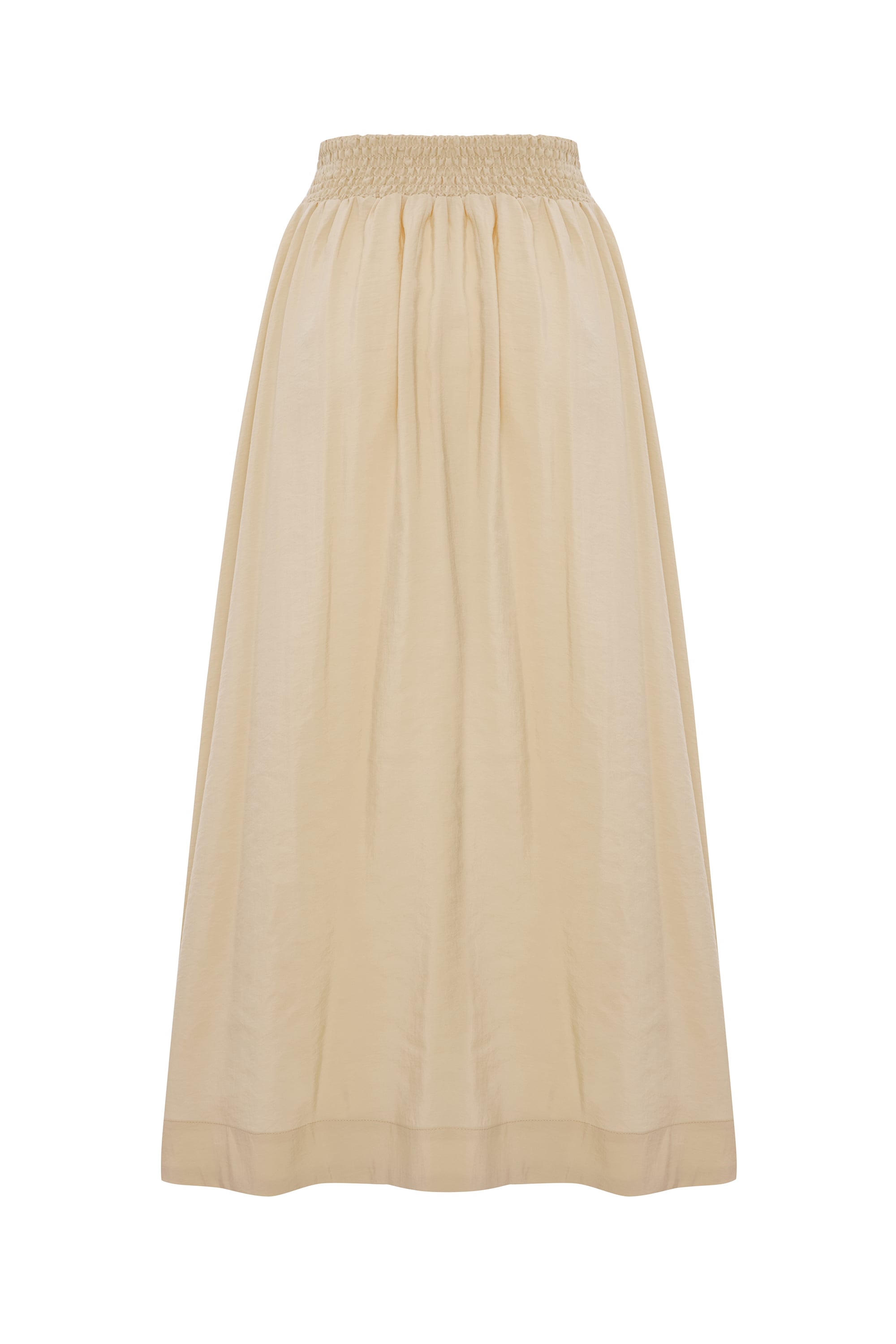 MODAL KARIŞIMLI BELİ LASTİKLİ KLOŞ MİDİ ETEK