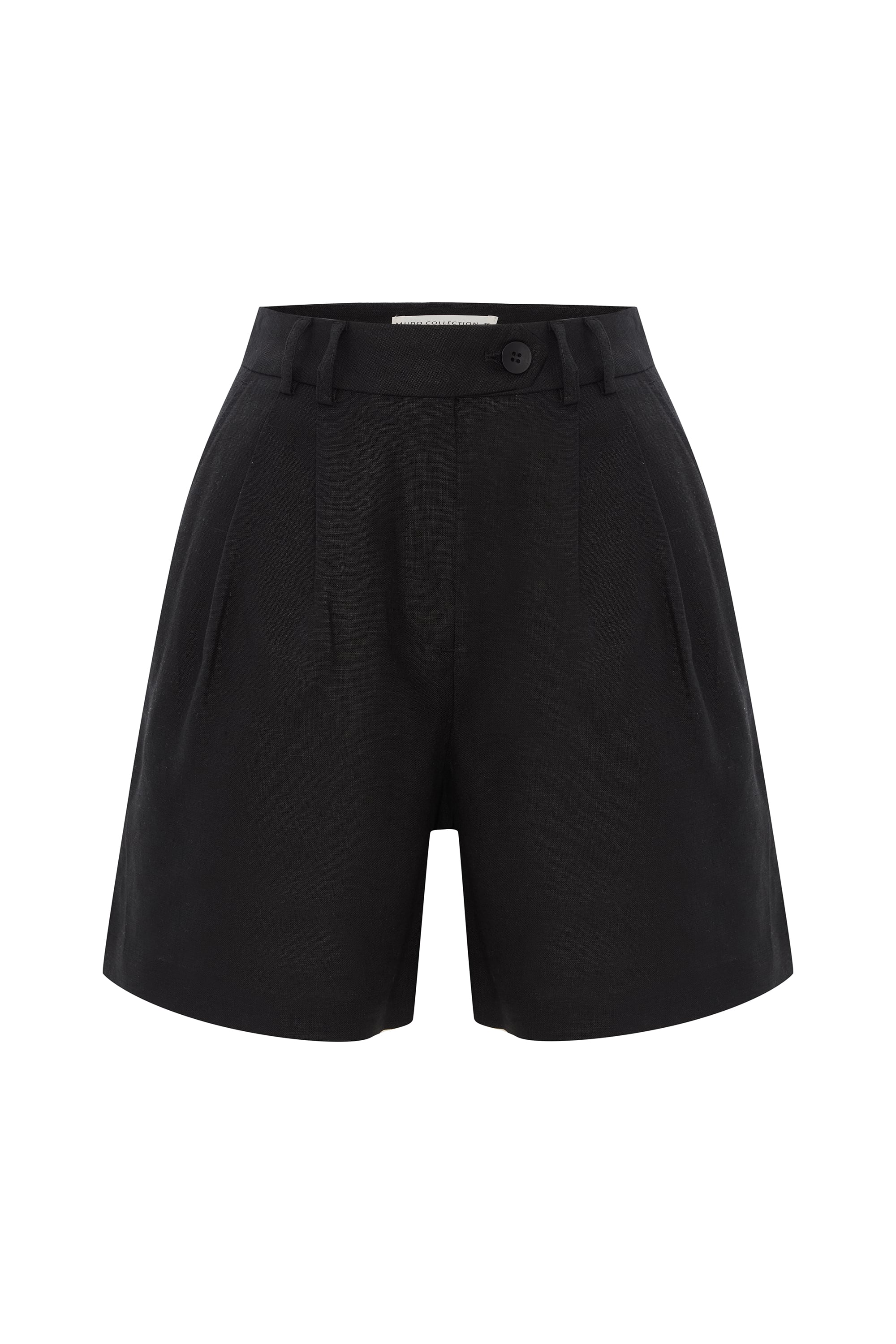 PİLELİ KISA KETEN ŞORT