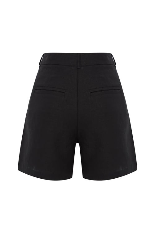  PİLELİ KISA KETEN ŞORT