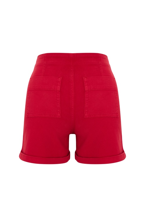  DÜĞME DETAYLI FITTED KISA ŞORT