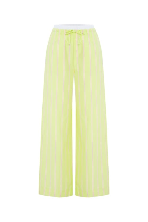  ÇİZGİLİ RELAX FIT BELİ BAĞLAMALI PANTOLON